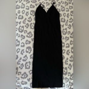 Zara knit ribbed spaghetti strap Sweater maxi dress